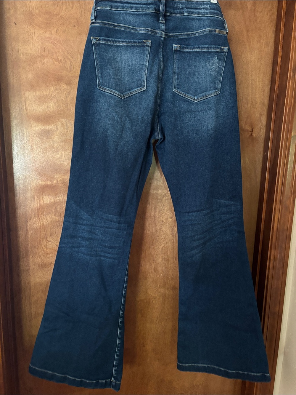 KanCan Button Fly Women's Dark Blue Flare Jeans - Picture 2 of 3